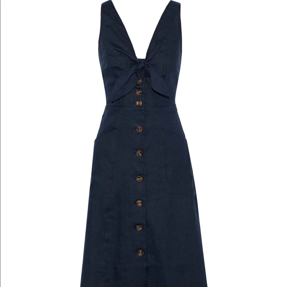 IRIS&INK ALEXIS KNOTTED LINEN DRESS